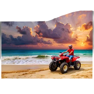 Four Wheeler Sunset Beach Png 06262024 PNG image