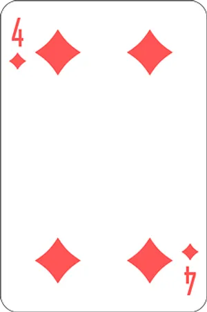 Fourof Diamonds Playing Card PNG image