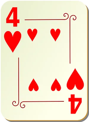 Fourof Hearts Playing Card PNG image