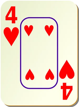 Fourof Hearts Playing Card PNG image