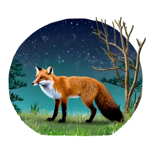 Fox By Moonlight Png 05062024 PNG image