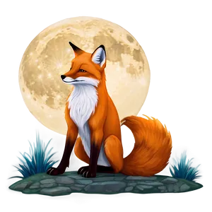 Fox By Moonlight Png 87 PNG image