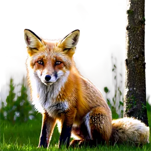 Fox In Forest Png Ink15 PNG image