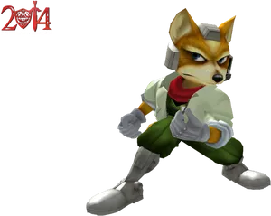 Fox Mc Cloud Star Fighter Pose PNG image