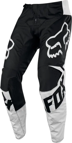 Fox Motocross Pants Black White PNG
