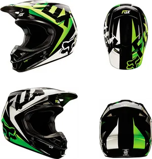 Fox Racing Motocross Helmet Design PNG image