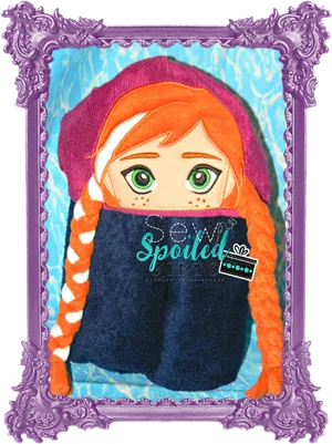 Framed Redhead Animated Character PNG image