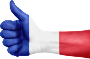 France Flag Thumbs Up Gesture PNG image