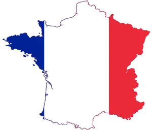 France Map Outline Tricolor PNG image