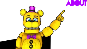 Fredbear Animated Character Pointing PNG image