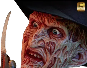 Freddy Krueger Close Up Horror PNG image