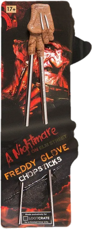 Freddy Krueger Glove Chopsticks Packaging PNG image