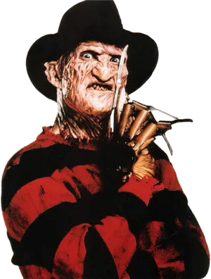 Freddy Krueger Iconic Horror Figure PNG image
