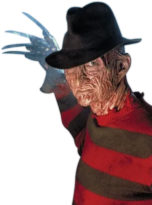 Freddy Krueger Iconic Horror Figure PNG image