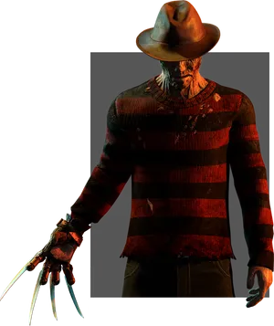 Freddy Krueger Iconic Horror Figure PNG image