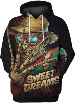 Freddy Krueger Sweet Dreams Hoodie PNG image