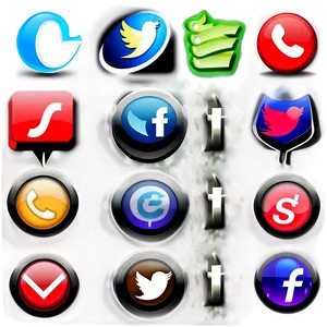 Free Social Media Buttons PNG Wfo52