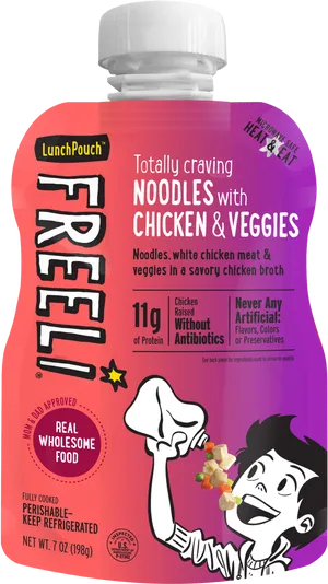 Freeli Noodles Chicken Veggies Pouch PNG image