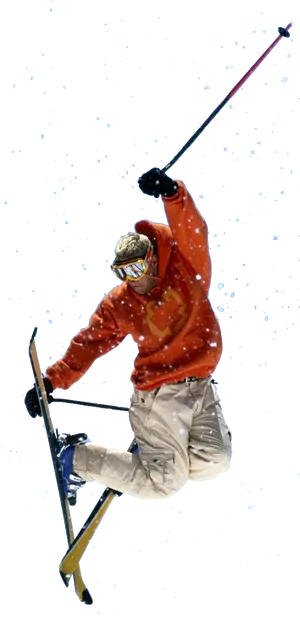 Freestyle Skier Mid Air Trick PNG image