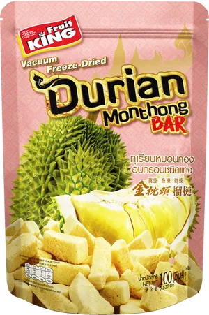 Freeze Dried Durian Monthong Bar Packaging PNG image