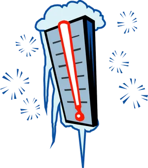 Freezing Thermometer Graphic PNG image