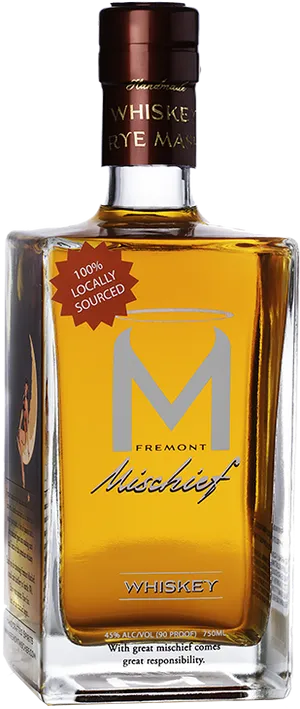 Fremont Mischief Rye Whiskey Bottle PNG image