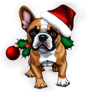 French Bulldog Christmas PNG 95