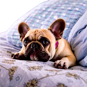 French Bulldog In Bed PNG Fey