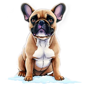 French Bulldog In Snow PNG 06202024