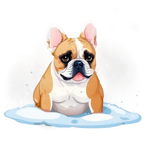 French Bulldog In Snow PNG Rdy25 PNG