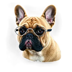 French Bulldog With Glasses PNG Rcu6 PNG