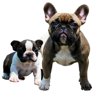 French Bulldog With Puppies PNG 48 PNG