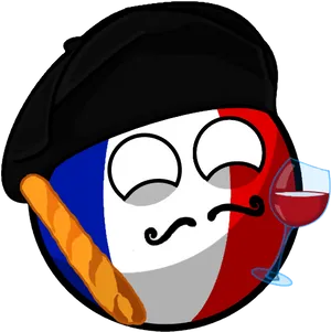 French Culture Emoji Cartoon PNG image
