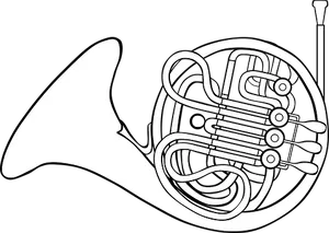 French Horn Silhouette PNG image