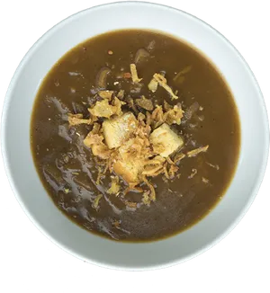 French Onion Soupwith Croutons PNG image