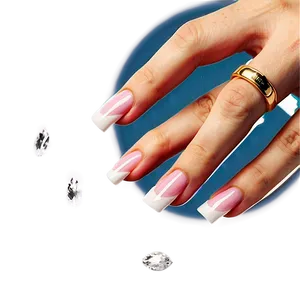 French Tip Acrylic Nails Png Puo PNG image