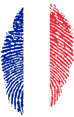 French Tricolor Fingerprint Art PNG image