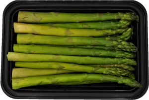 Fresh Asparagusin Black Tray PNG