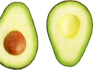 Fresh Avocado Halves Seed Exposed PNG image