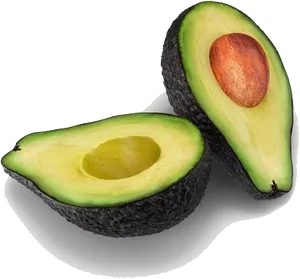 Fresh Avocado Halves Seed Visible