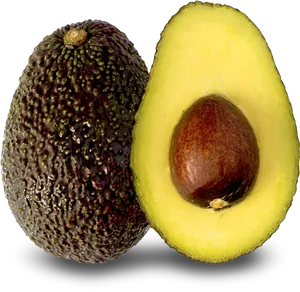 Fresh Avocadoand Half Cut With Seed PNG image