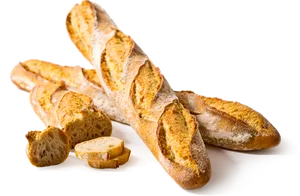 Fresh Baked French Baguetteson Black PNG image