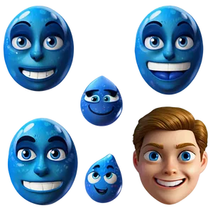 Fresh Blue Emoji Looks PNG 62 PNG