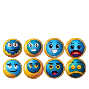 Fresh Blue Emoji Looks PNG Jqg18 PNG