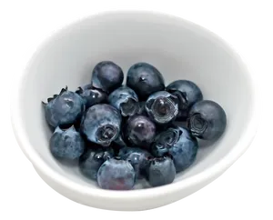 Fresh Blueberriesin White Bowl PNG image
