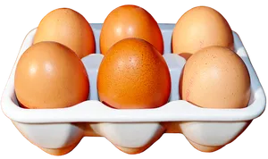 Fresh Brown Eggsin Tray PNG image