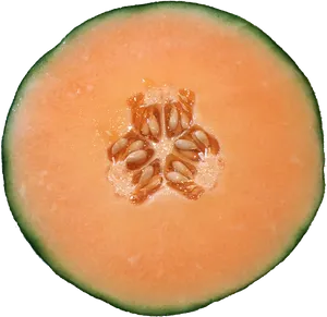 Fresh Cantaloupe Cross Section PNG image