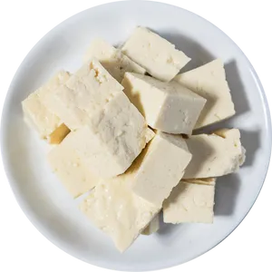 Fresh Cubed Tofuon Plate PNG image