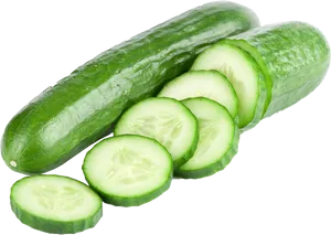 Fresh Cucumberand Slices.png PNG image