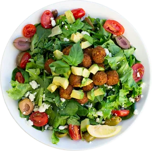 Fresh Falafel Salad Bowl PNG
